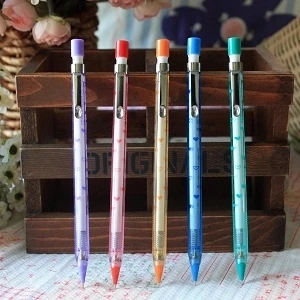 

mechanical pencil 0.5 / 0.7 Heart-shaped color Transparent pen 5pcs free shipping