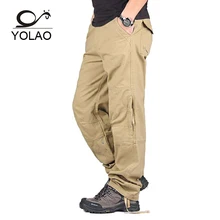 YOLAO, новинка, 30-40, высокое качество, мужские камуфляжные модные армейские мульти-карго, Мужские штаны, повседневные военные комбинезоны, уличные длинные брюки