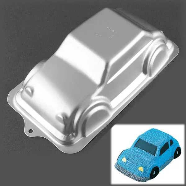 by dhl or ems 100pcs Aluminum Alloy 3D Car Shaped Cake Pan Mould Mold