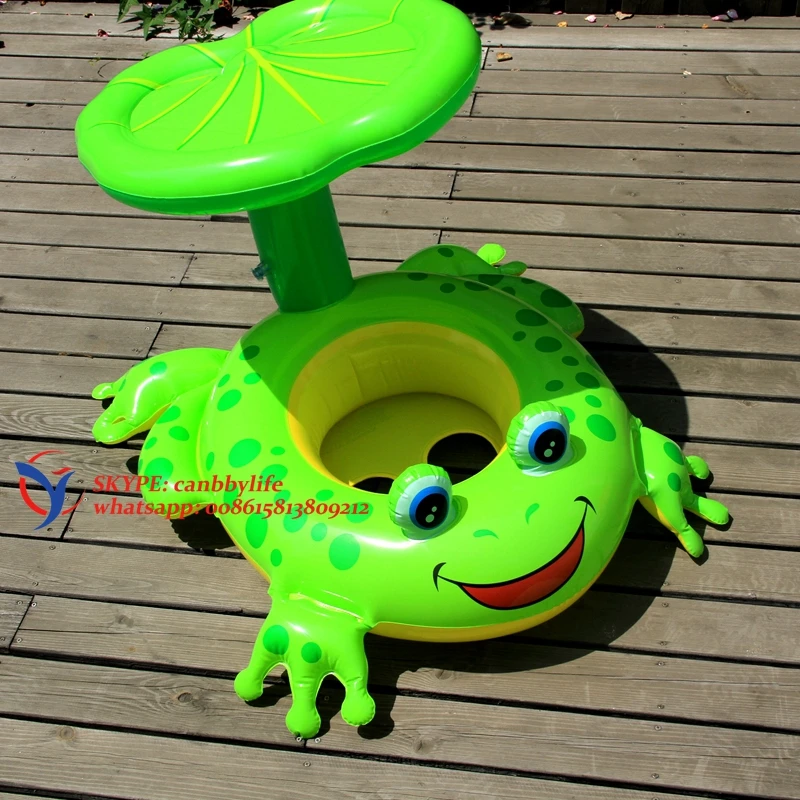 

Intex Froggy Friend Shaded Baby Float Inflatable Kiddie Pool Floating Raft With Canopy In Green