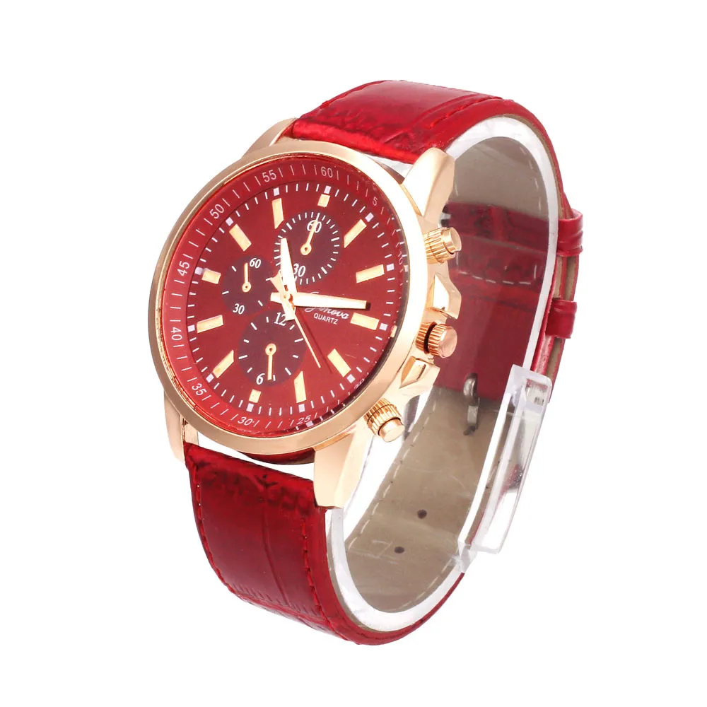 

New Fashion Women Leather Band Quartz Analog Wrist Watch luxury fashion black white gold red women watches bracelet 2019 relojes