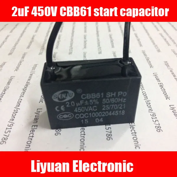 1pcs 2uf 450v Start Capacitor Fan Start Capacitor