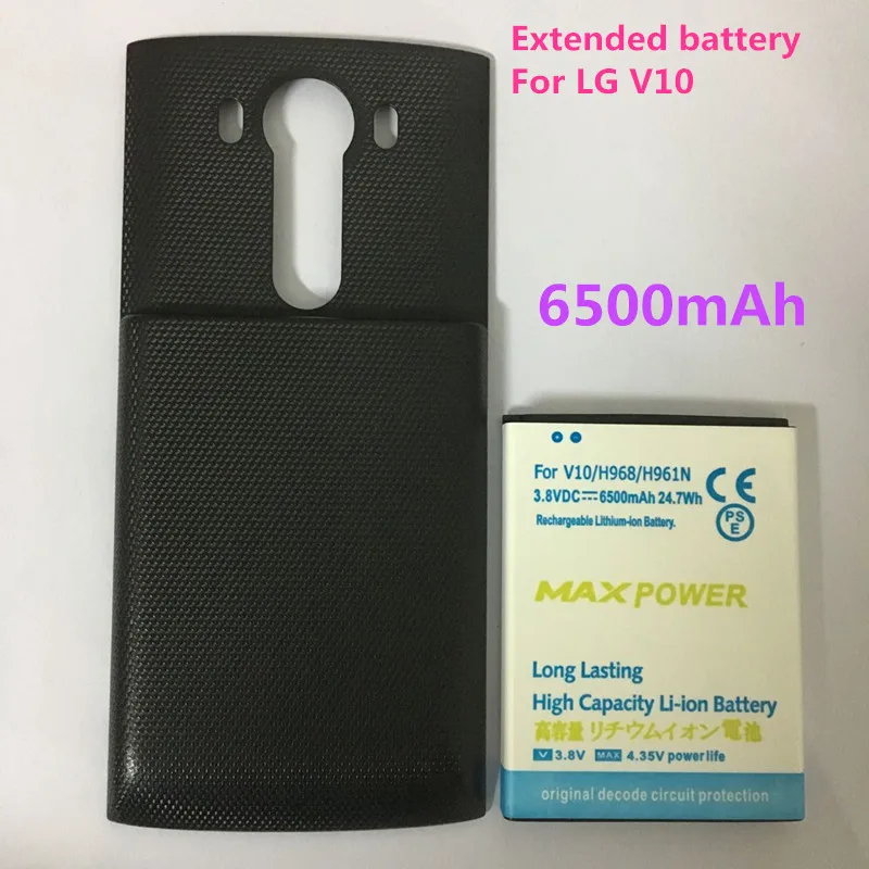 imágenes para Nueva alta calidad bl-45b1f 6500 mah amplió la batería + cubierta de la puerta negro para lg v10 h968 h961n h900 batería imágenes para Nueva alta calidad bl-45b1f 6500 mah amplió la batería + cubierta de la puerta negro para lg v10 h968 h961n h900 batería