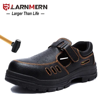 

LARNMERN Men's Steel Toe Work Safety Shoes Breathable Lightweight Anti-Smashing Non-silp Construction Protective Footwear