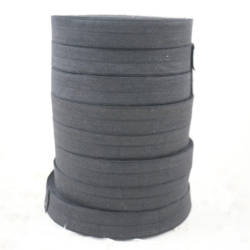 

15mm 5/8" 5mter 10mts Black Shiny fold over elastic tape band Handmade Accessories DIY Hair tie Headband supplier