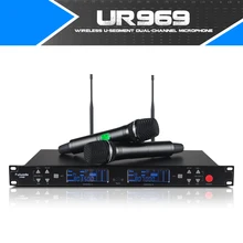 Профессиональный беспроводной микрофон с зажимом для воротника, двухканальный Высокоточный UHF FM 2 Антенна для приема