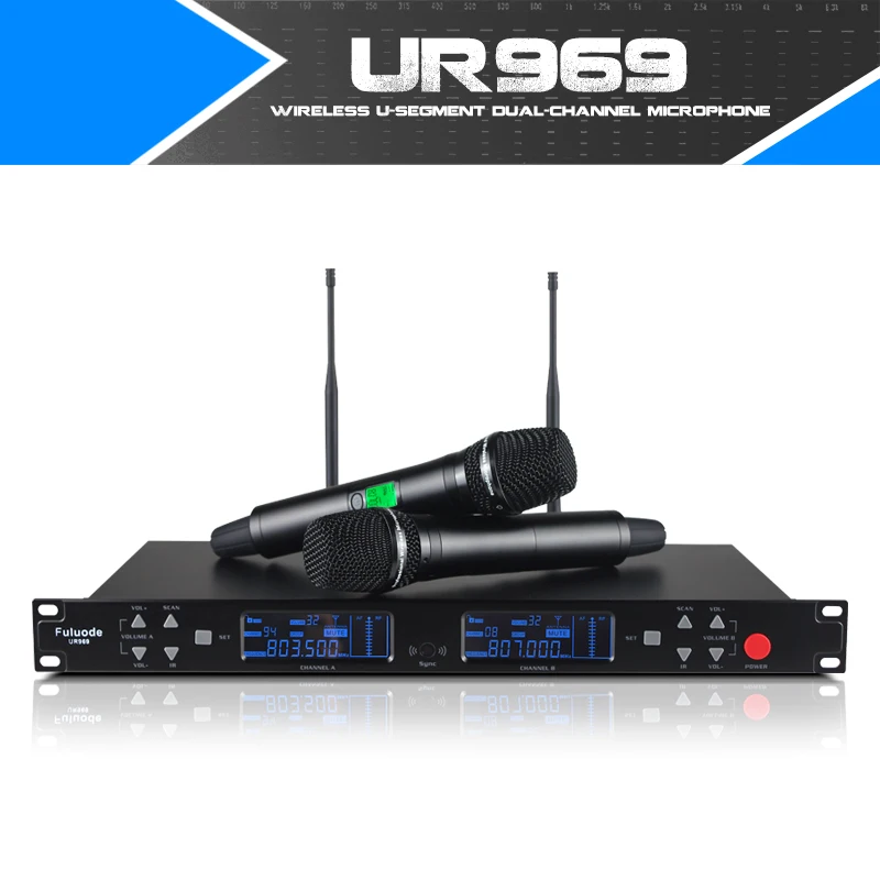 

Professional wireless microphone handheld collar clip type head-mounted dual-channel high fidelity UHF FM 2 antenna reception