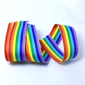 

new rainbow polyester striped cap with ribbon decorative ribbon edging cloth strip wide T-shirt accessories diy belt