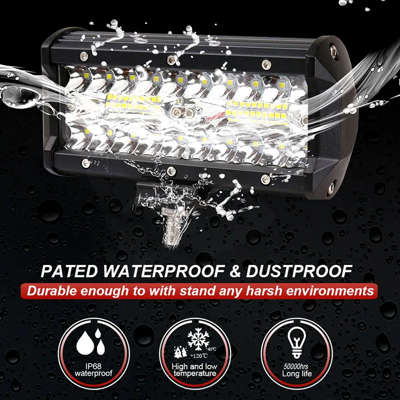 Work Light Car LED Bar 4x4 Offroad 12V Motorcycle 120W Combo 6000K White Super Brighter 4WD Pickup Truck Driving Lamp WOXMA Work Light Car LED Bar 4x4 Offroad 12V Motorcycle 120W Combo 6000K White Super Brighter 4WD Pickup Truck Driving Lamp WOXMA