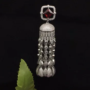 

Micro zircon red zircon pendant seven tassel pendants send necklace ladies zircon fluorescent scarf necklace women