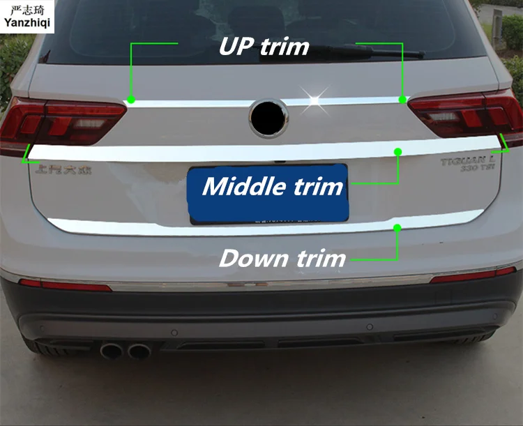 Накладка на заднюю крышку багажника из нержавеющей стали, накладка, аксессуары для автомобиля, Стайлинг для Volkswagen VW Tiguan mk2
