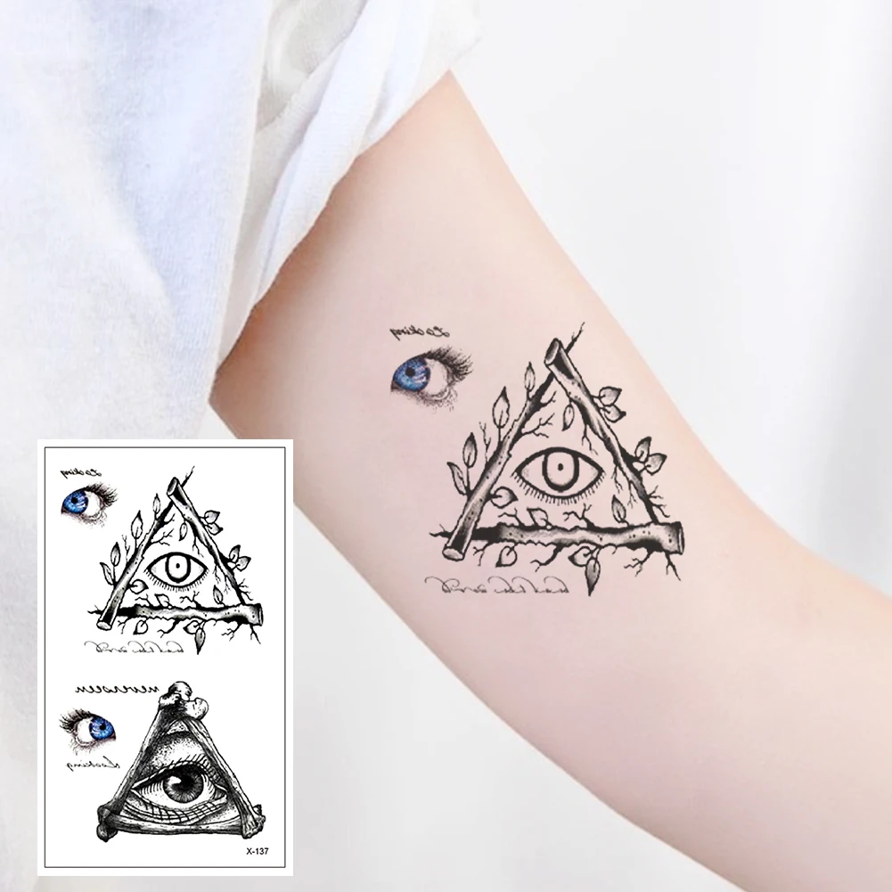 

X-137 Eye triangle graphic body arm chest shoulder high quality temporary tattoo sticker detachable waterproof men and women