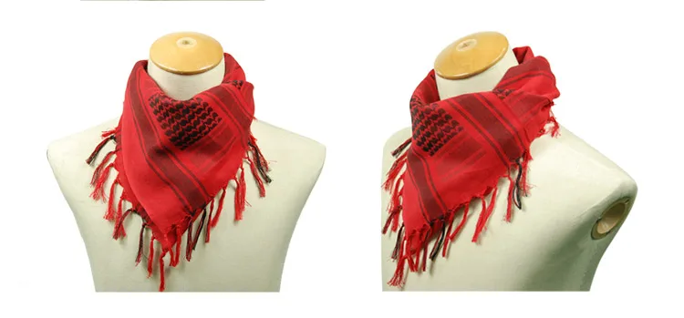 100% Cotton Shemagh Thicken Multifunction Tactical Scarf man Arabic Keffiyeh Wrap Bandana Palestine Islamic Military Scarves mens grey scarf