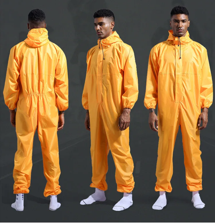 Waterproof Overalls Hooded Rain Coveralls Work Clothing Dust-proof Paint Spray Unisex Raincoat Workwear Safety Suits S-XXXL (1)