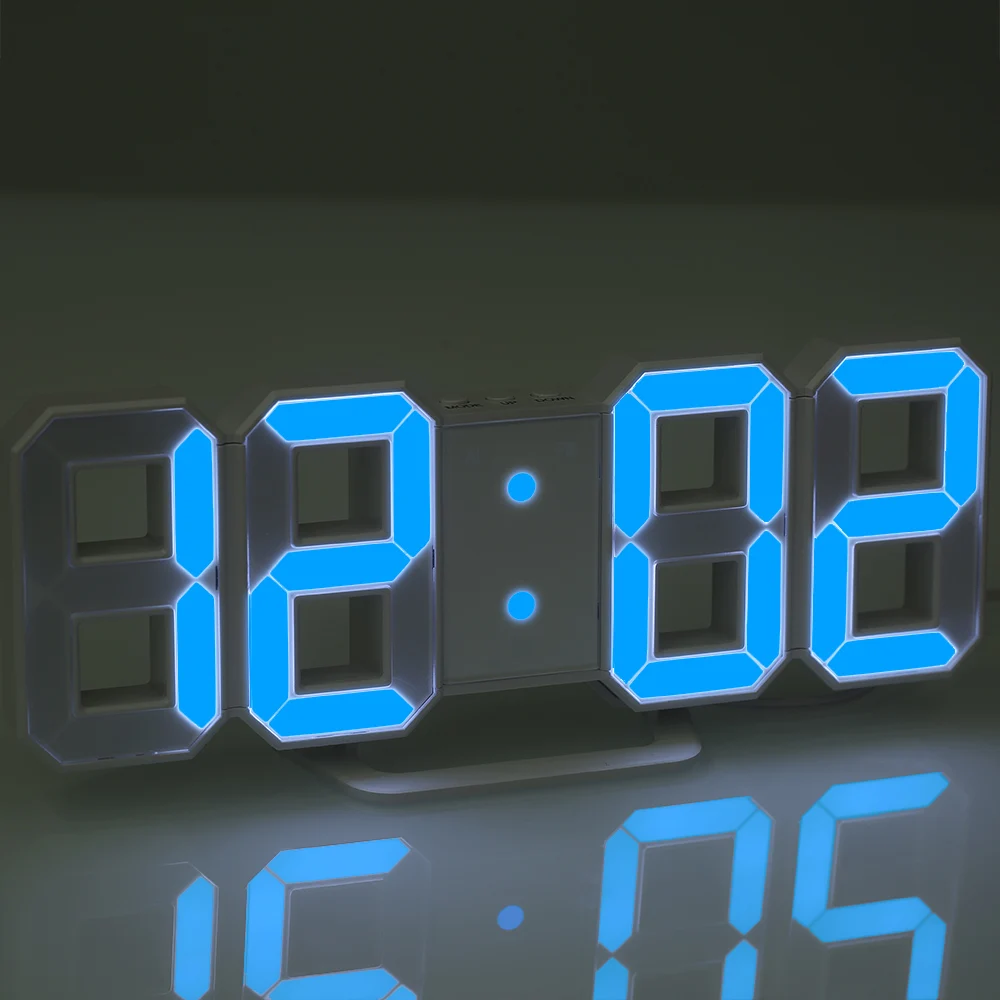 Светодиодный настенные часы 12 H/24 H с будильником и функцией повтора, регулируемый ночник, светильник, настольная лампа, светодиодный, настольные часы