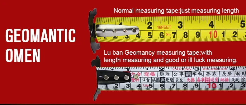 LAOA измерительная стальная лента 5 м/7,5 м Рулетка РЕСЛИНГ Европейский китайский стиль фэншуй Высокая точность двойные весы с резиновым покрытием