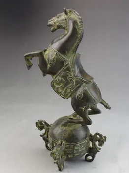 

Chinese Bronze Horse Stepping on Ball and Horse to Success, Home Office Decoration