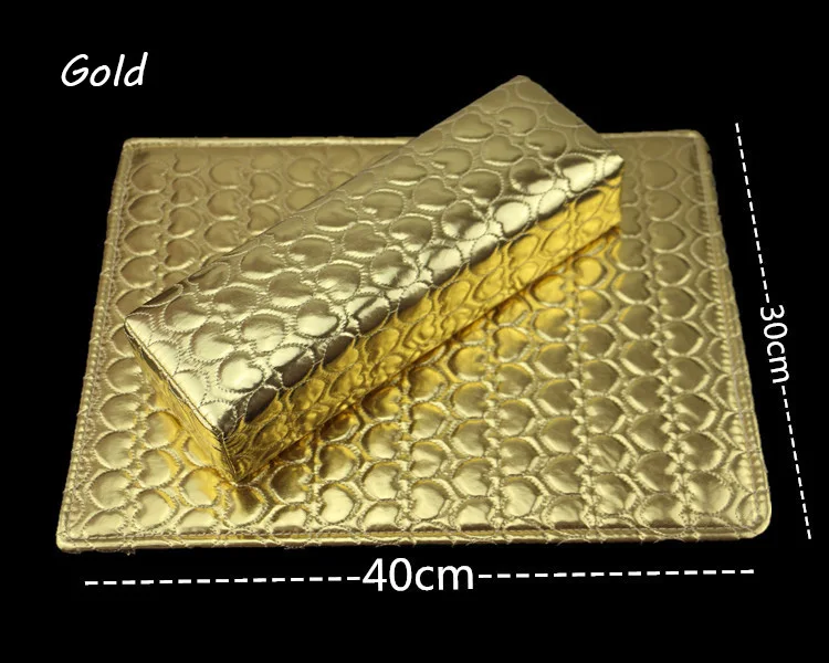 Золотой Серебряный Цвет Модный мягкий держатель для рук Подушка ноготь руки отдых для ногтей маникюр инструменты для ногтей - Цвет: Золотой