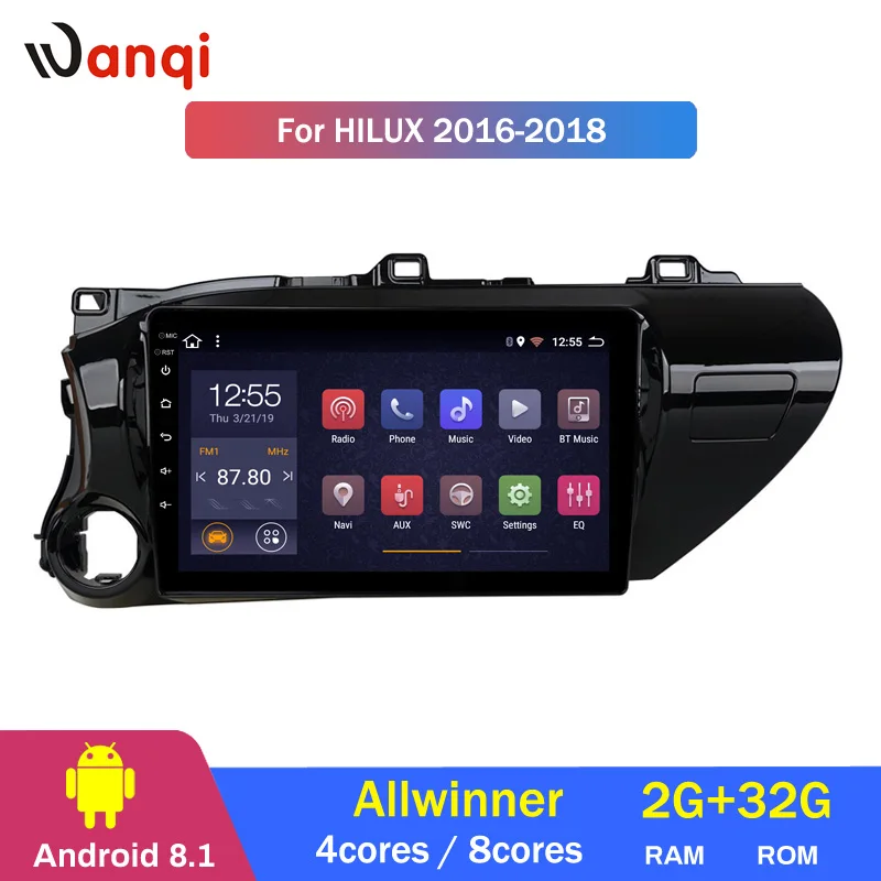 Clearance 2G RAM 32G ROM 10.1 inch Android 8.1 car gps navigation stereo multimedia player for Toyota Hilux 2016-2018 2