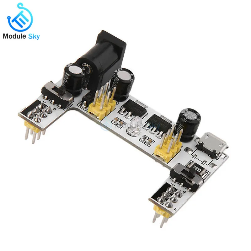 

MB102 Breadboard Power Supply Module DC 7-12V Micro USB Solderless Bread Board MB-102 2-way white Breadboard Power module