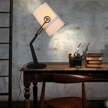 Современная Италия Вилы складной настольная лампа льняной ткани лампа Тенты Настольные светильники для Спальня исследование гостиная Lampara De Mesa para