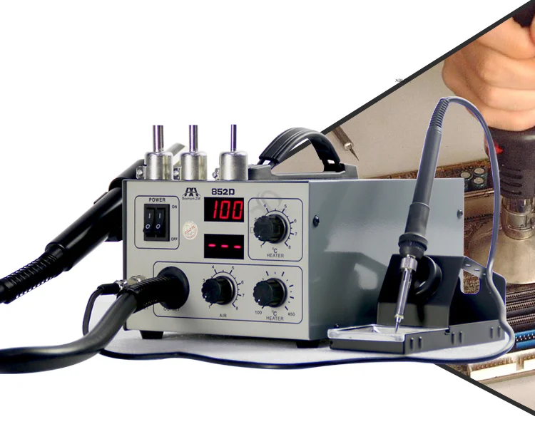

free shipping 852D hot air gun welding platform, two in one double digital display constant temperature welding platform