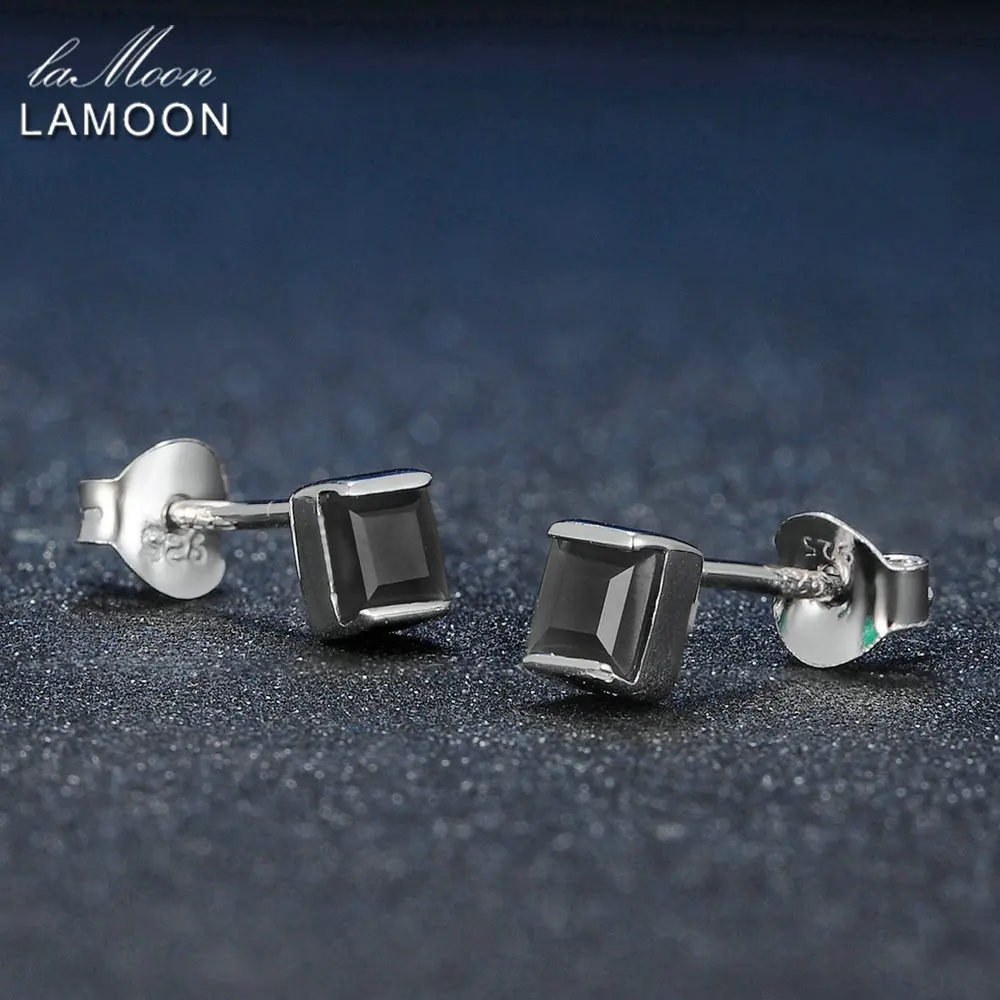 Lamoon 4mm 0.6x2 ct Natural Green Chalcedony 925 Sterling Silver Simple Stud Earrings Jewelry S925 For Women LMEI028