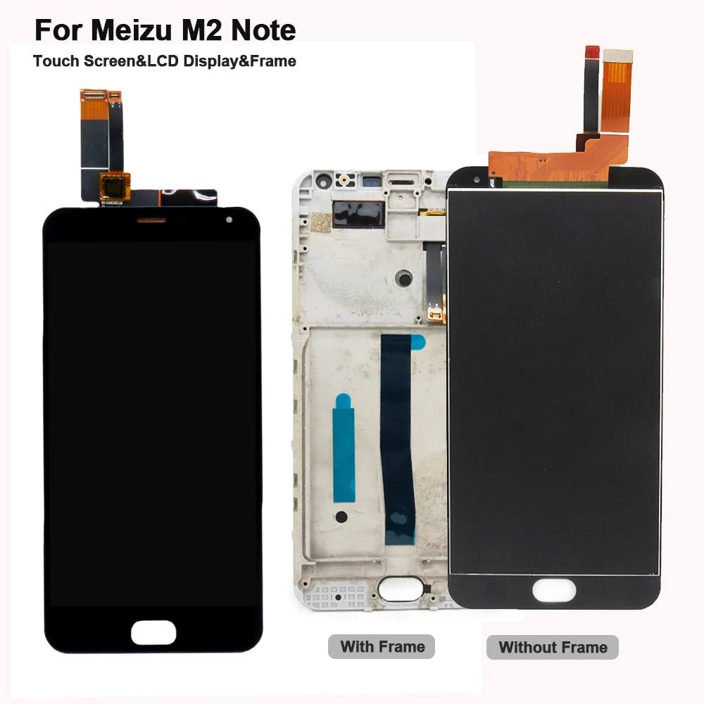 Для Meizu M2 Note ЖК-дисплей+ дигитайзер с сенсорным экраном дигитайзер с рамкой в сборе для Meizu M2 Note 5,5 дюйма Запчасти для мобильных телефонов