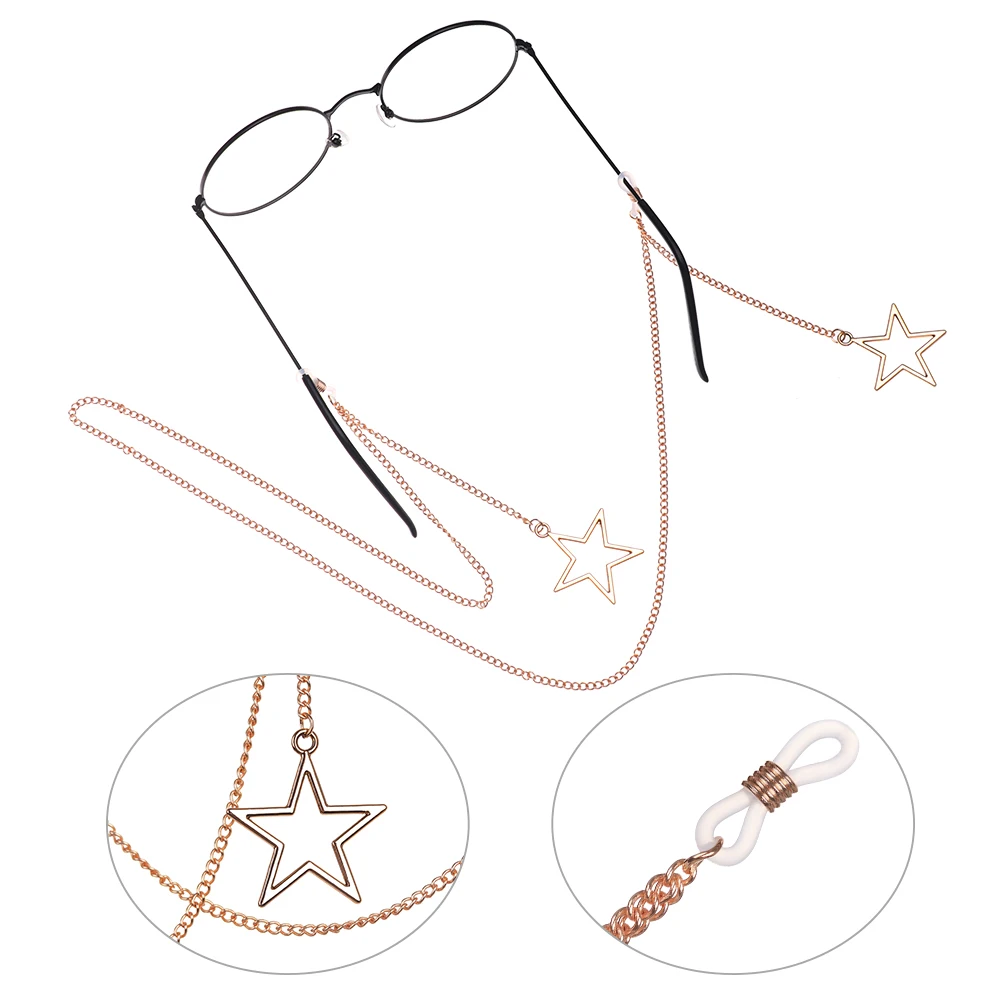 

New Fashion Womens Penadant Eyeglass Chains Hollow Star Sunglasses Reading Glasses Chain Eyewears Cord Holder Neck Strap Rope