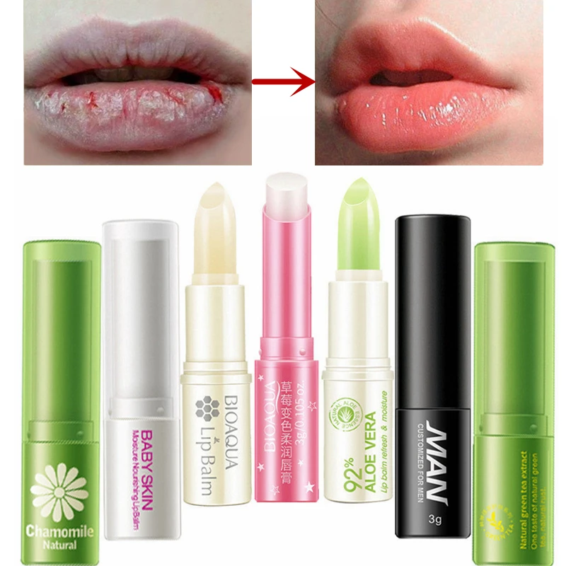 

Moisturizer Lip Balm Men Baby Lips Care Long Lasting Nutritious Natural Aloe Honey Strawberry Lipblam