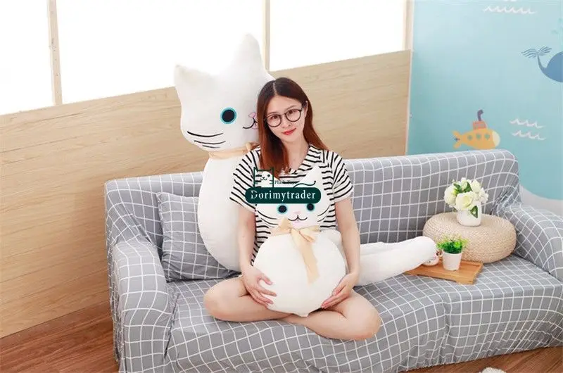Dorimytrader New Anime Cat Plush Pillow Toys Giant Cuddly Soft Cats Doll Baby and Lover Present 100cm 39inches DY61669 (4)_1