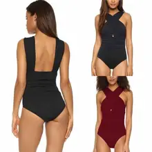 Летний женский цельный купальный костюм с открытой спиной, Монокини пуш-ап, плюс размер, бикини, купальный костюм, купальник L-3XL