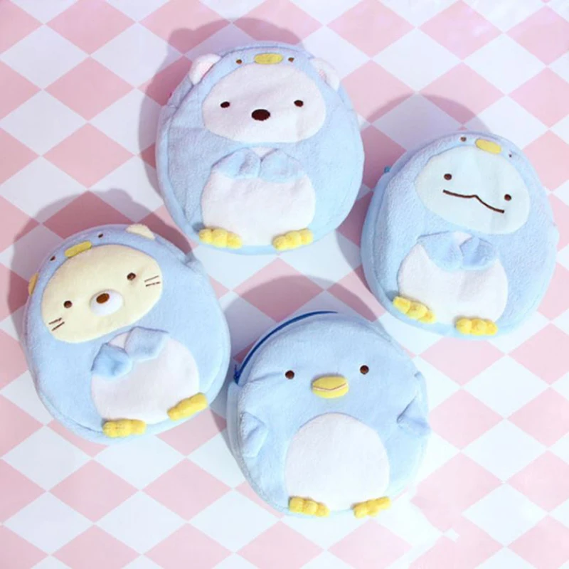 

1 Pc Lovely Q plush toy San-x Sumikko Gurashi corner biological bear cat turn to penguin coin bag birthday Christmas gift
