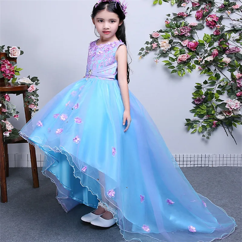 2018 Summer Luxury Children S Birthday Wedding Party Long Tail 2018 Summer Luxury Children S Birthday Wedding Party Long Tail Dress Kids Babies Evening Pageant Princess Lace Short In Dresses From Mother