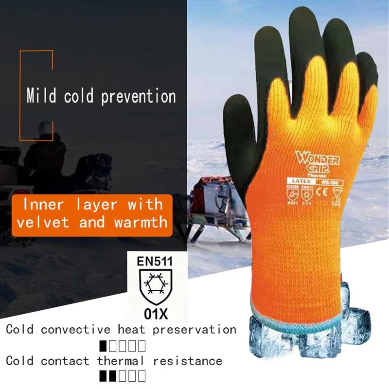

Wonder Grip 2231 Certificated Safety Work Gloves For Latex Palm Coating Safety Glove Cold Convective Heat Resistance