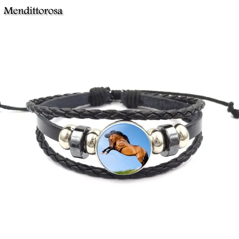 Модный браслет Mendittorosa из черной кожи для женщин и девушек ювелирные