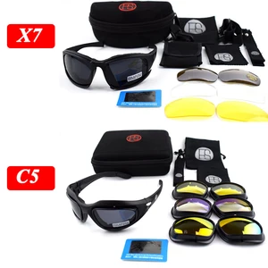 Поляризационные тактические очки X7 C5 армейские солнцезащитные очки военные очки для стрельбы 4 линзы комплект походные кемпинговые очки - изображение