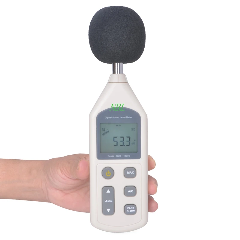 CE 30-130dB ЖК-цифровой измеритель уровня звука портативный шум дБ частота тестер в децибелах A/C быстрый/медленный дБ анализатор GM1357