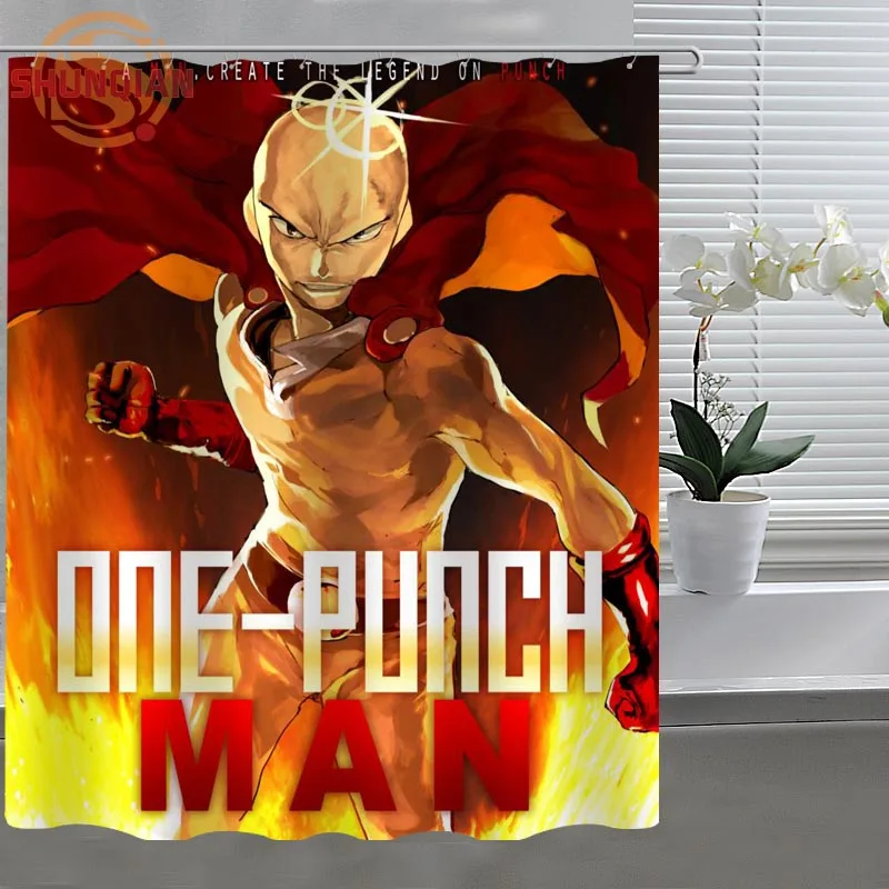 Аниме ONE PUNCH MAN пользовательские душ Шторы ткань полиэстер занавеска для ванны