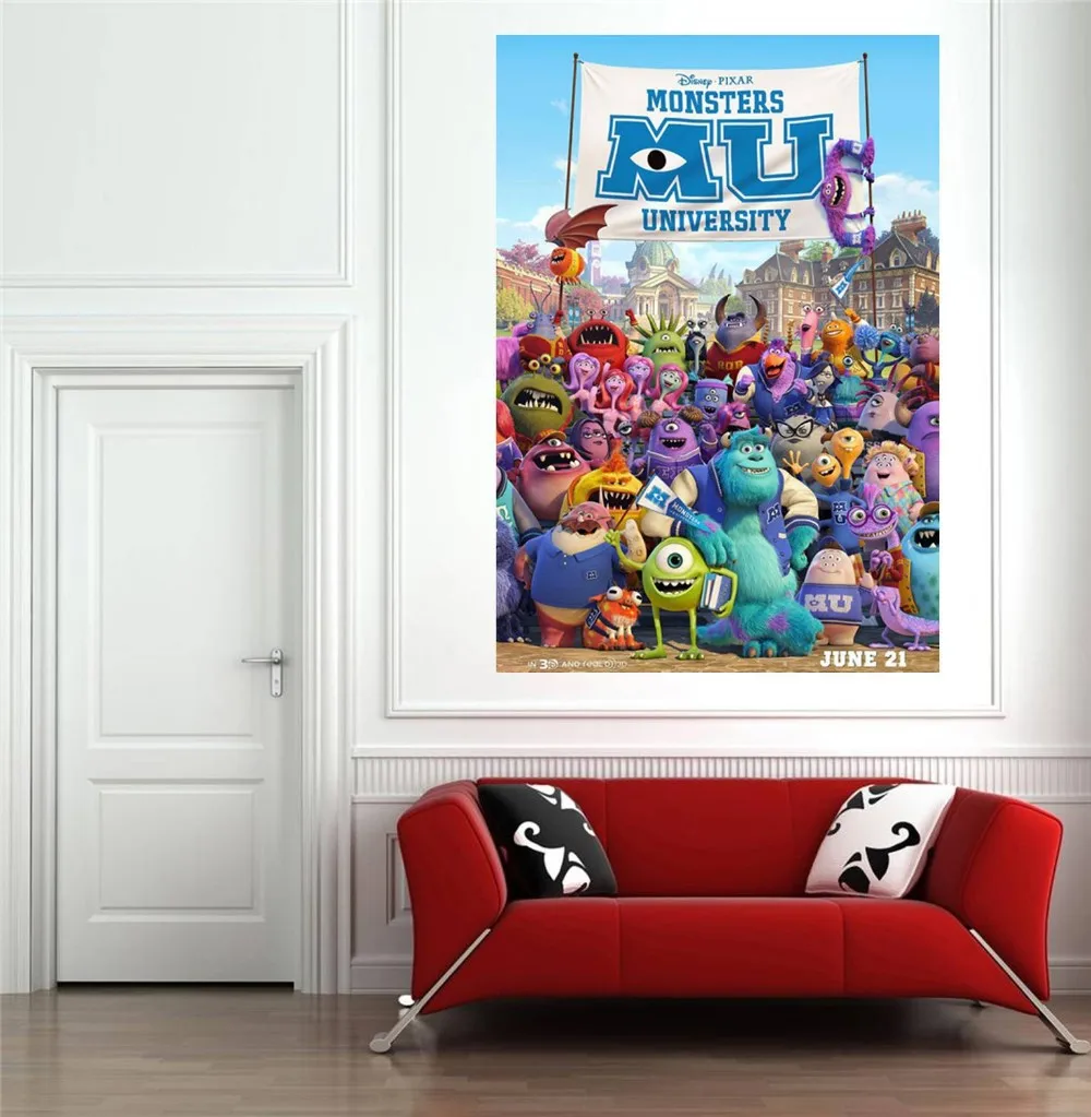 Cartoon Monsters University Movie Wall Sticker Of 60x90cm Poster Free Shipping Wall Sticker Border Wall Sticker Mirrorwall Quotes Stickers Aliexpress