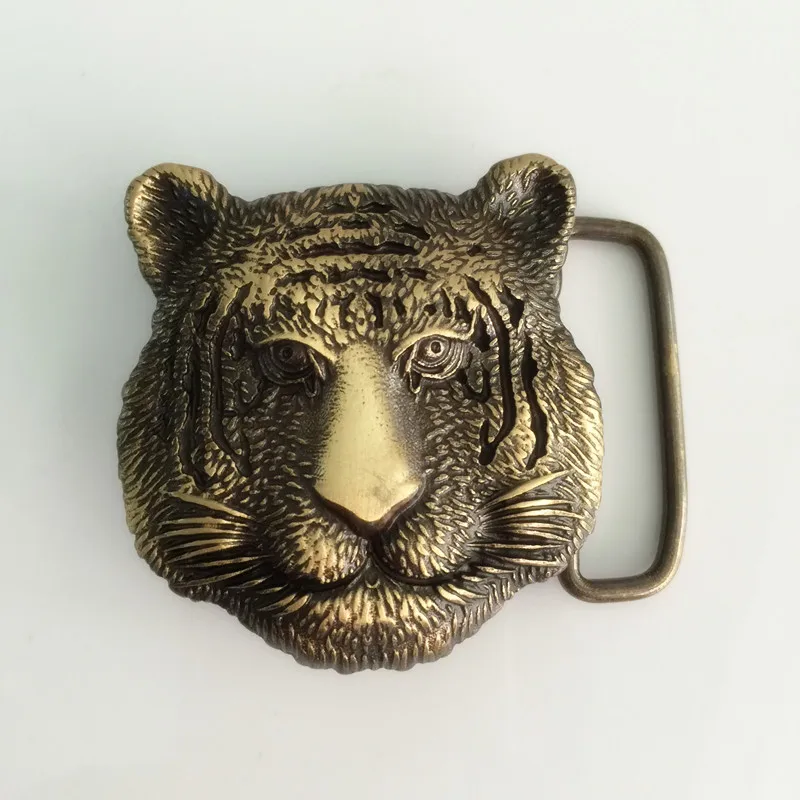 Retail New Style High quality Solid brass Tiger Head Belt Buckles For