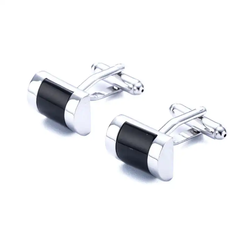 

High Quality Men's Cufflink Round Silver Plating Opal Men's Shirt cuff links mens 133c