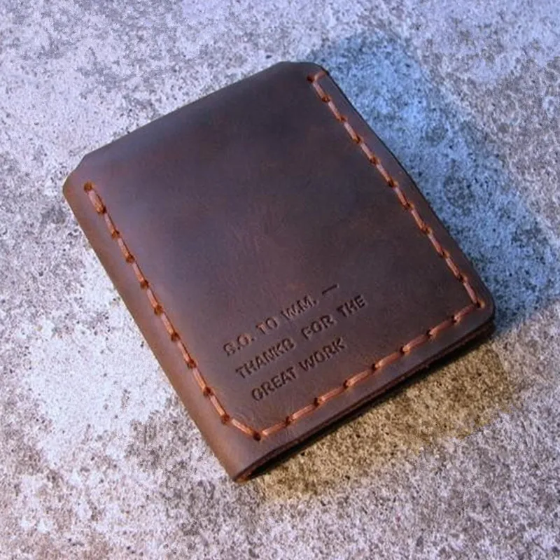 The Secret Life Of Walter Mitty Vintage Organizer Wallet Handmade Top Quality Card Holder Crazy Horse
