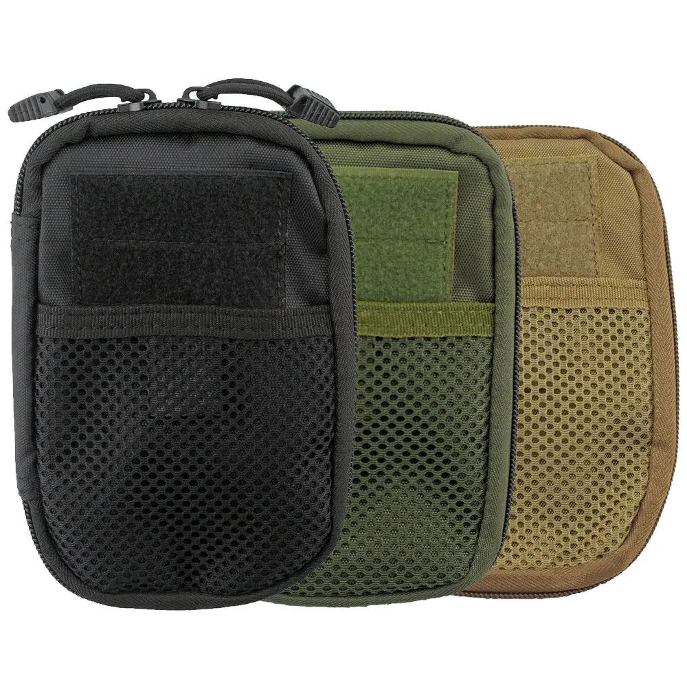 Tactical Molle EDC Pouch Mesh Tools Accessory Hunting Flashlight Waist
