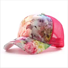 Модные летние бейсболки с цветочным принтом для женщин, повседневный сетчатый дышащий Женский головной убор gorras mujer, регулируемые