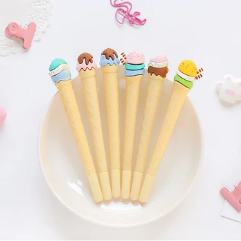 

High quality 36pcs kawaii pen cute ice cream gel pens for school office supplies kids cute stationary stylo gel black blue ink