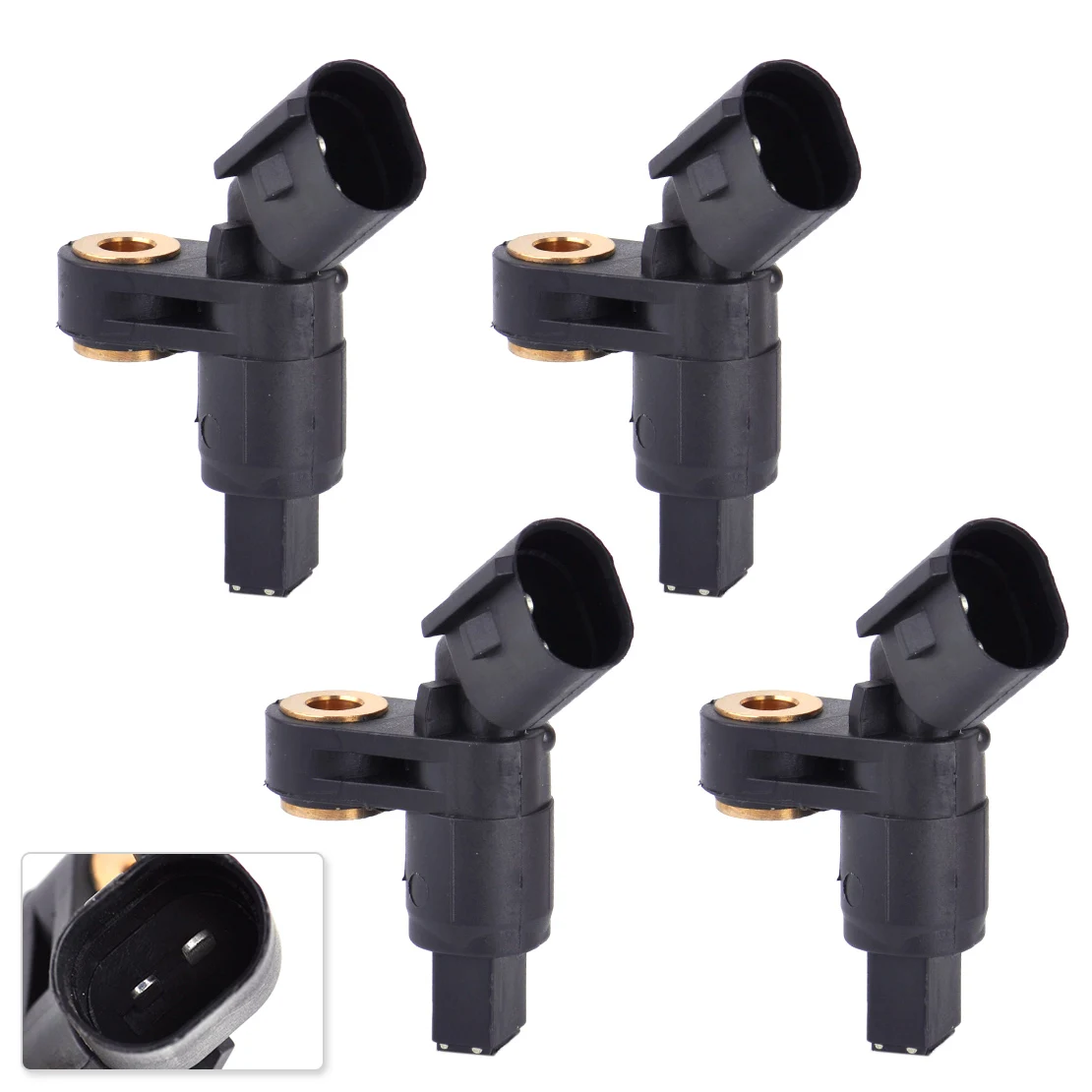 

DWCX 4Pcs Car 2 Pin ABS Wheel Speed Sensor Front Rear Left Right 1J0927803 1J0927804 1H0927808 for Audi TT VW Beetle Golf Jetta