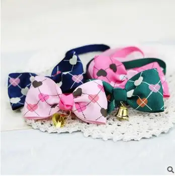 

(100pc/lot) Hot sale Pet Dog puppy cat Bell love ribbon Bow Tie Accessories Grooming Supplies for valentine wedding holiday FM35