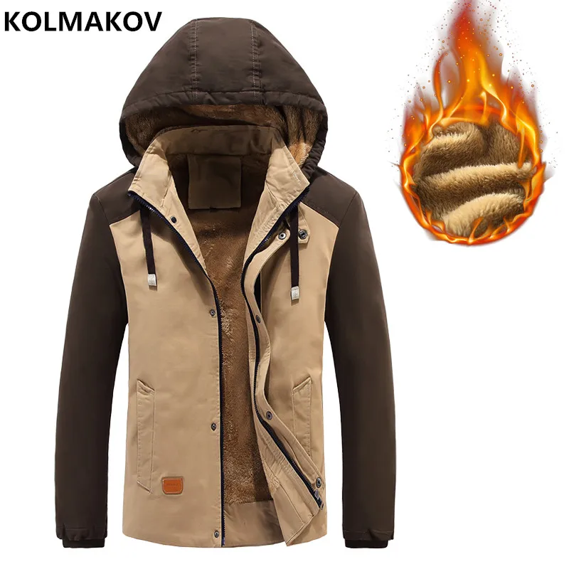 Новинка, стильное зимнее хлопковое пальто, Мужская Меховая куртка с капюшоном, мужской Бомбер, теплое пальто, мужские куртки, тонкие парки, шерстяные пальто для мужчин