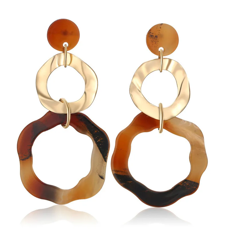 

New Personality Fashion Casual Earrings Bohemian Acrylic Earrings Oversized Textured Earrings For Women Jewelry Manufacturers